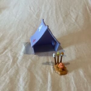 RARE Littlest Pet Shop 2008 - Cozy Campfire Tent and Campfire, LPS accessories